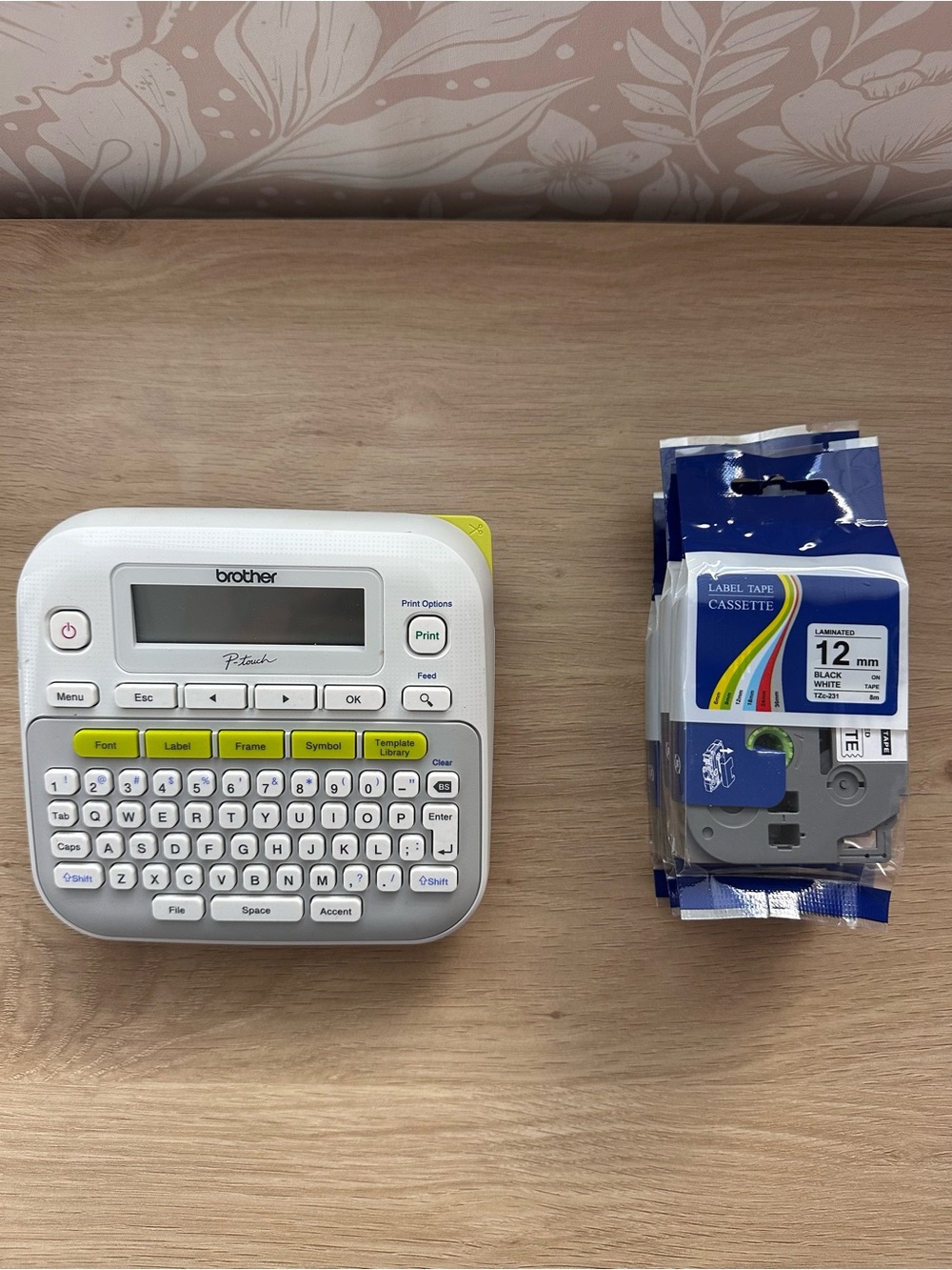 Brother P-touch Label Maker - White and Lime Green